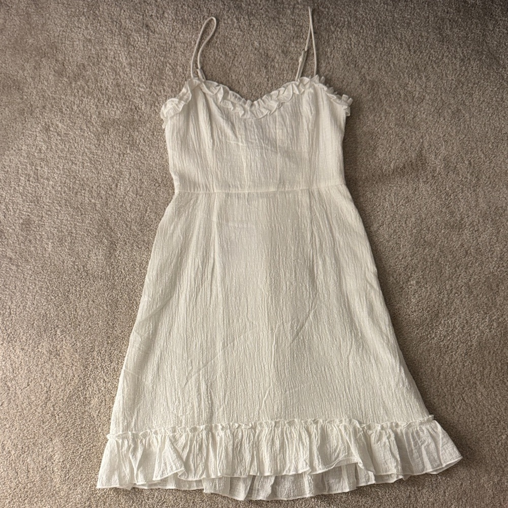 Princess Polly Cream Ruffle dress